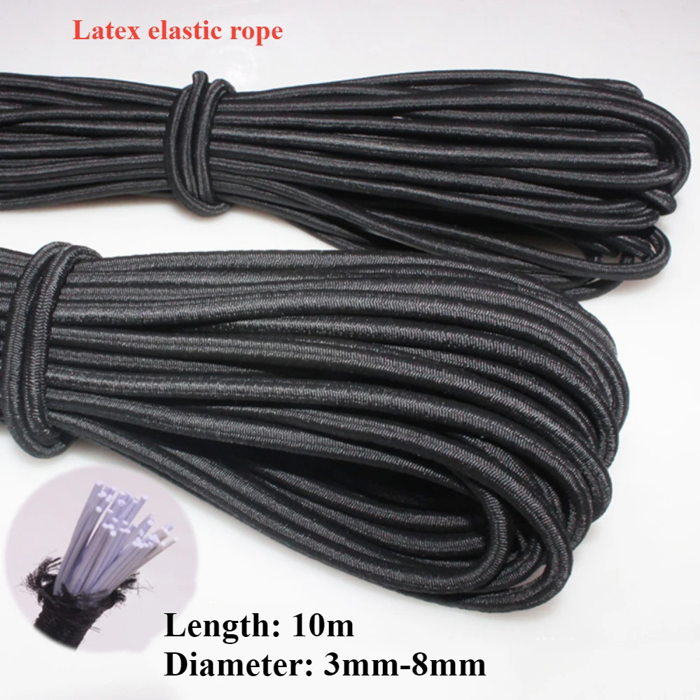 Sewing Tas - 3/4/5/6/8MM Black Strong Elastic Cord Rubber