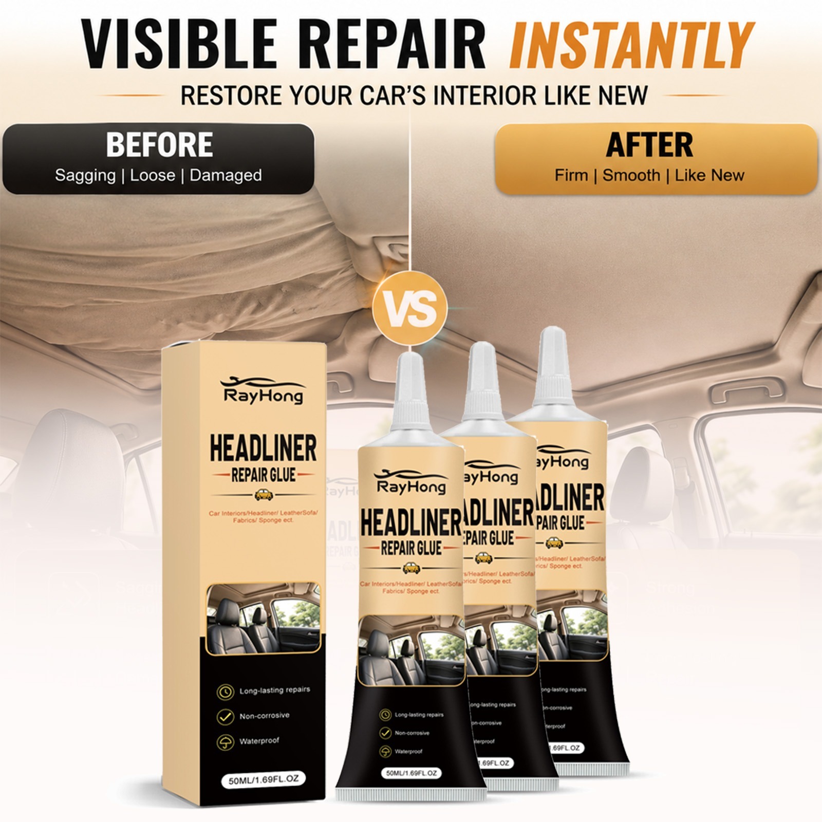 Headliner Repair Glue Car Roof - Fabric Glue Bond review and price