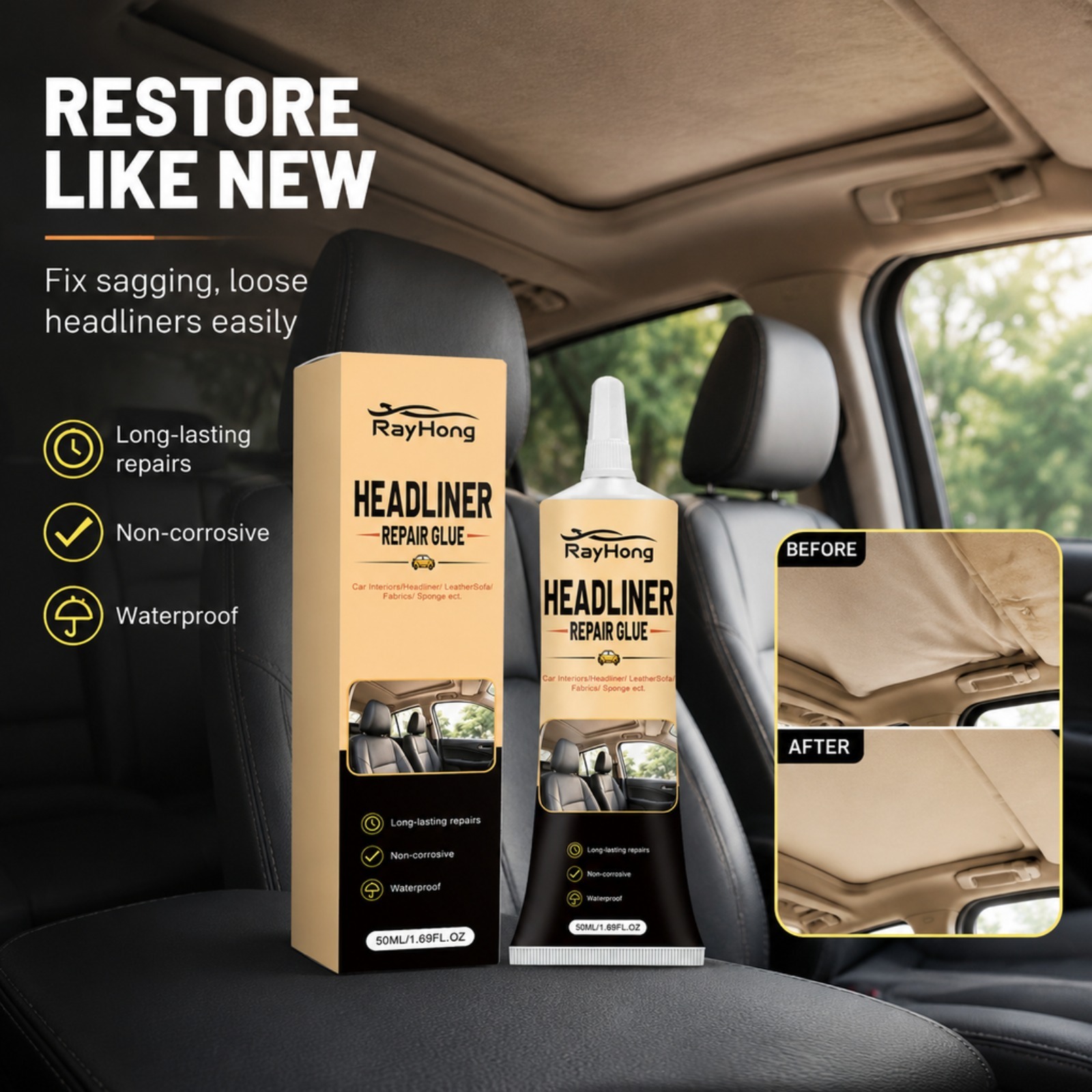 Headliner Repair Glue Car Roof - Fabric Glue Bond review and price