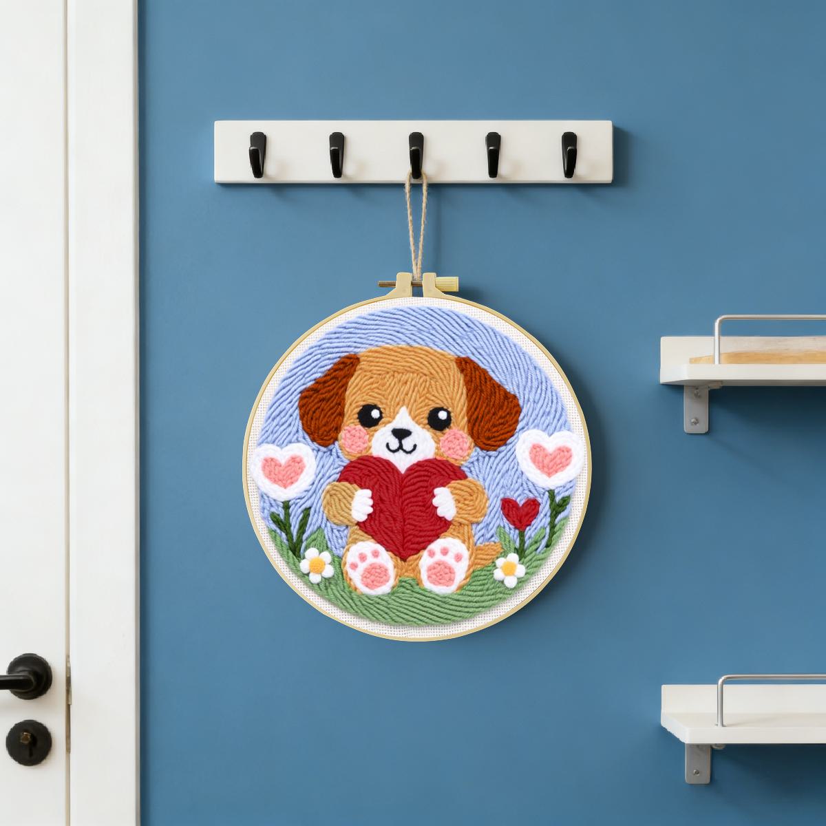 20X20CM/7.87inch Dog Punch Nee - Is Sewing Textile Art review and price
