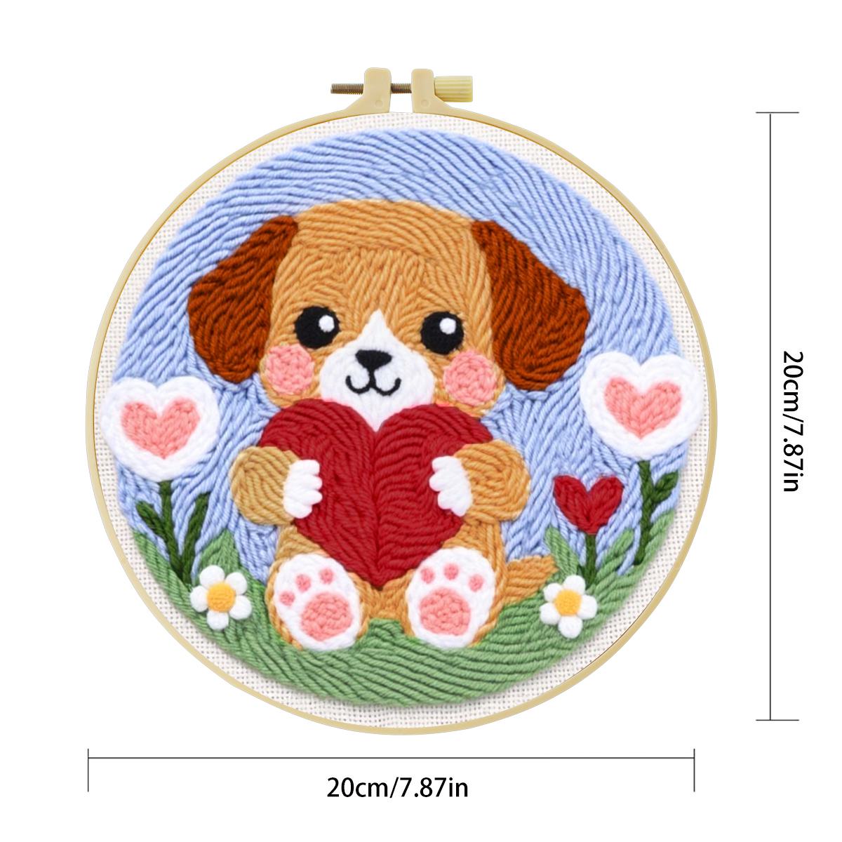 20X20CM/7.87inch Dog Punch Nee - Is Sewing Textile Art review and price