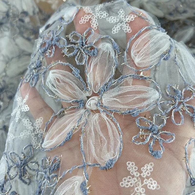 3D Embroidered Sequin Mesh Fab - Textile Sewing Techniques review and price