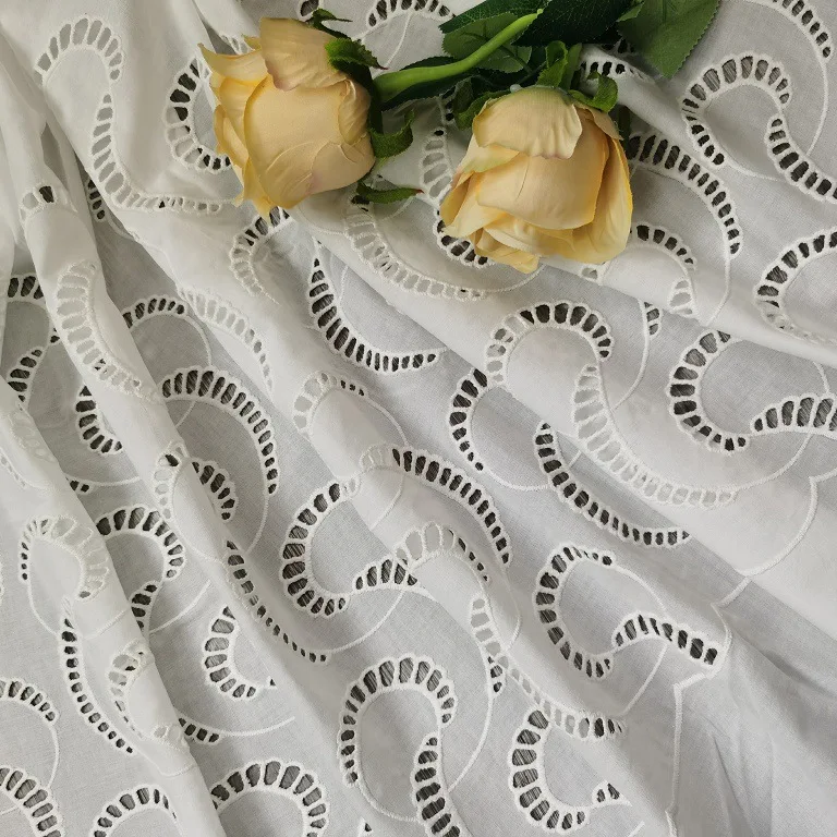 100% cotton embroidered hollow - Sewing Eyelet Fabric review and price
