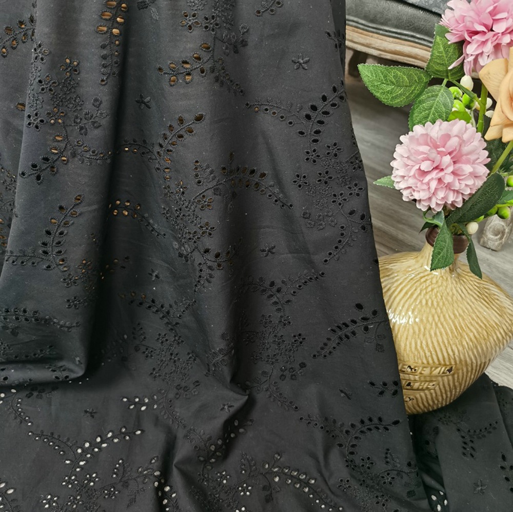 High-quality black hollow-out  - Sewing Eyelet Fabric review and price