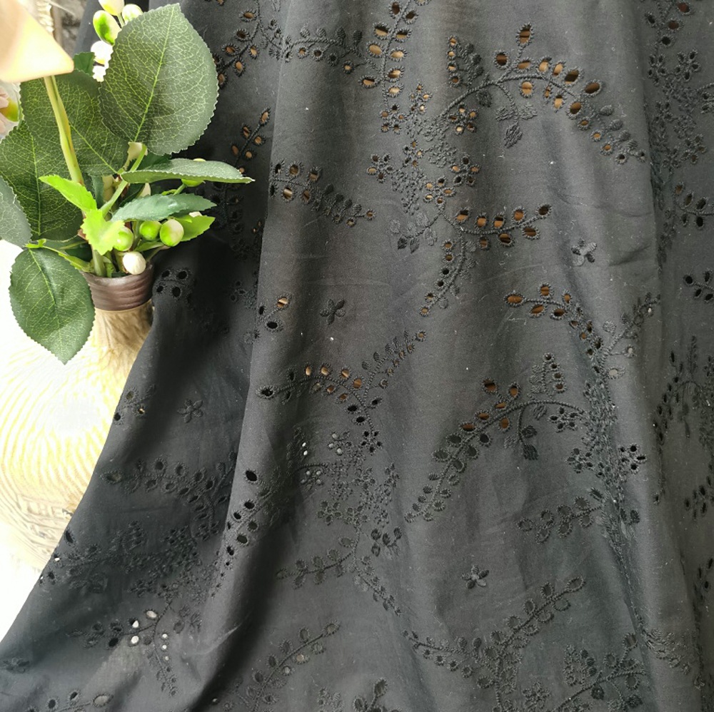High-quality black hollow-out  - Sewing Eyelet Fabric review and price