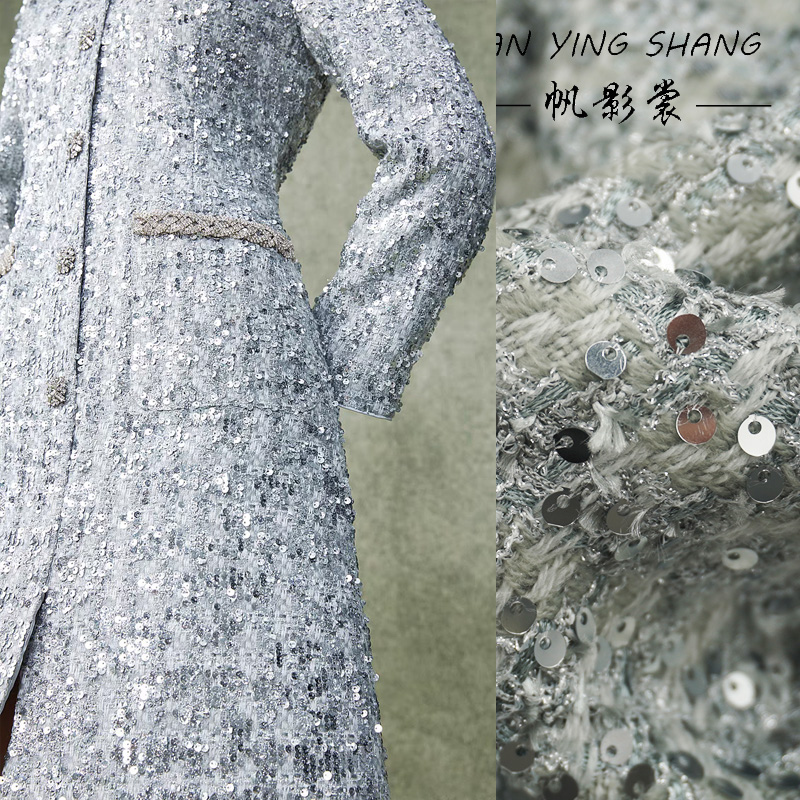 Silver Gray Glitter Sequins Tw - Sewing Tweed review and price