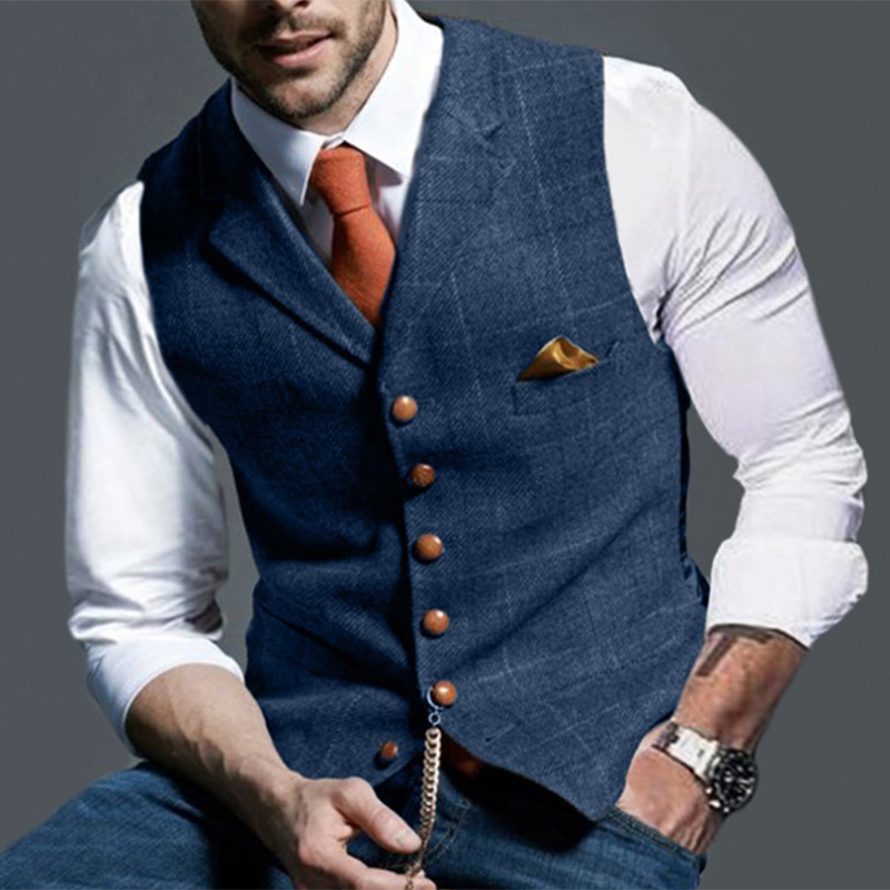 Fashion Men's Vests Lapel Twee - Sewing Tweed review and price