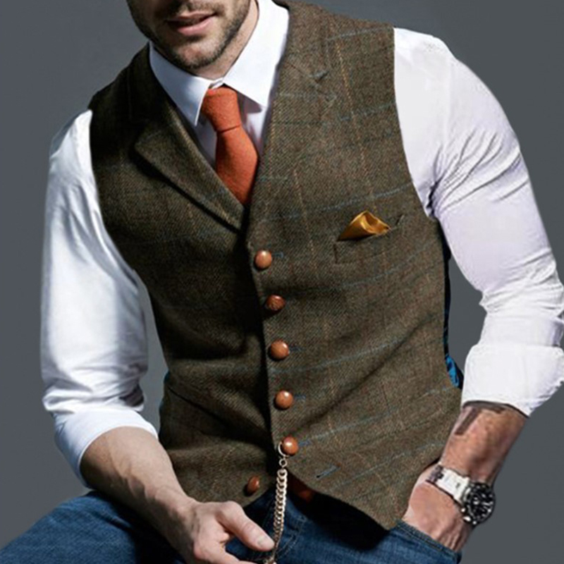 Fashion Men's Vests Lapel Twee - Sewing Tweed review and price