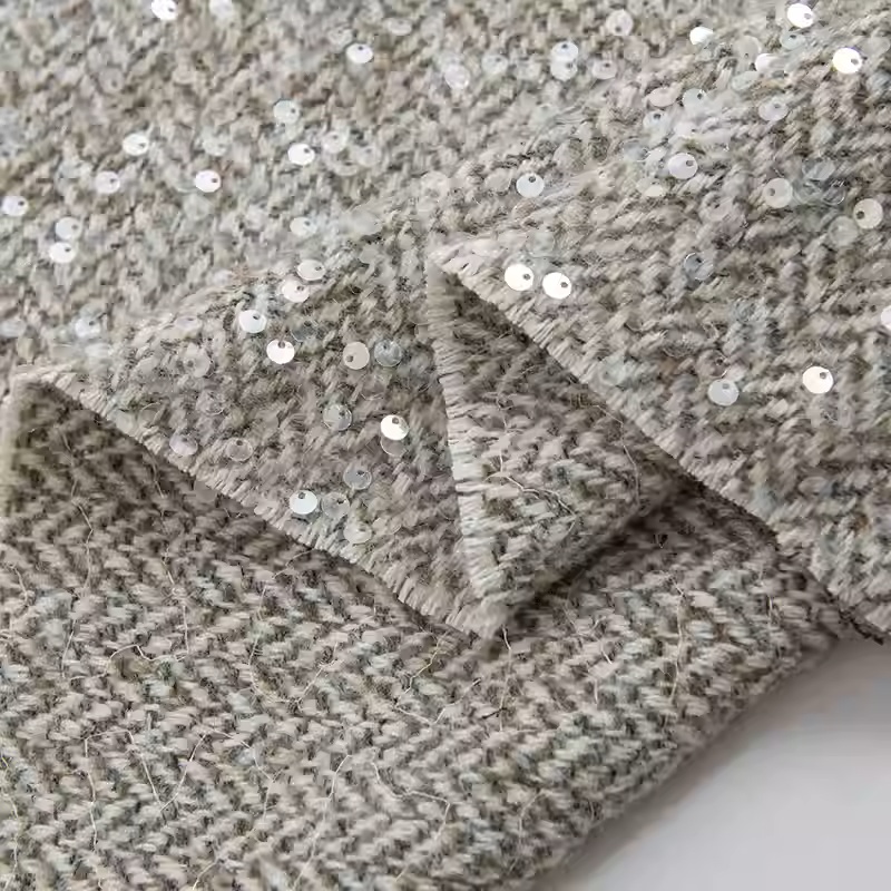 Light Grey With Sequin Yarn-Dy - Sewing Tweed review and price