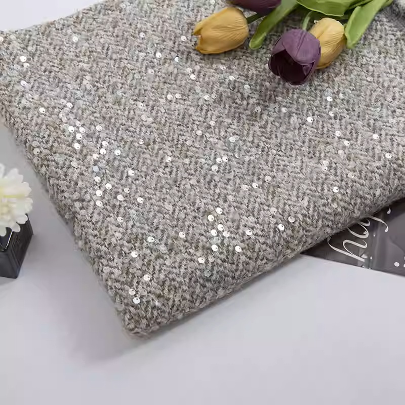 Light Grey With Sequin Yarn-Dy - Sewing Tweed review and price