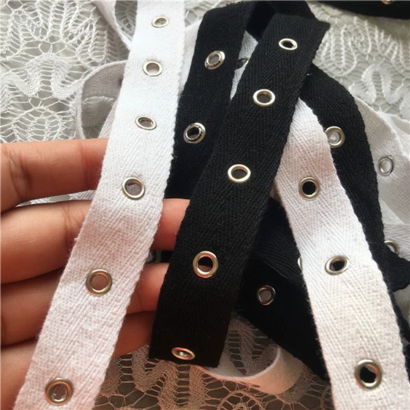 Black and White Cotton Webbing - Sewing Eyelet Fabric review and price