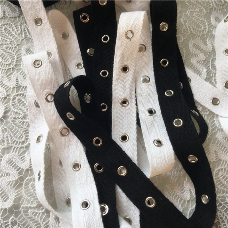 Black and White Cotton Webbing - Sewing Eyelet Fabric review and price